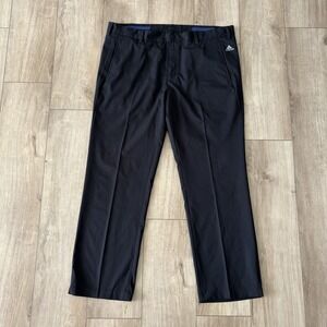 Adidas Golf Pants Men's 38x30 Black Performance Stretch Flat Front Pockets LOGO